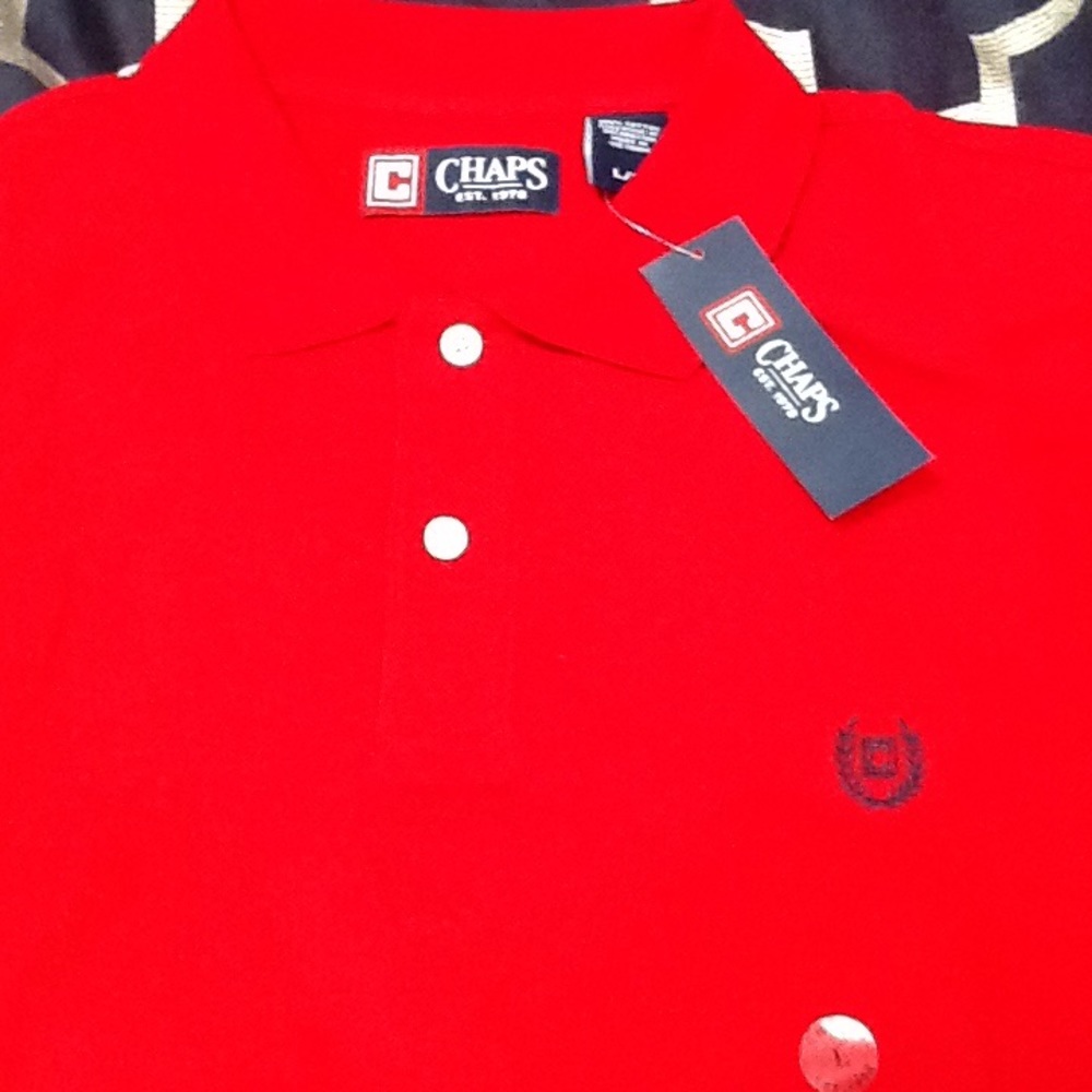 Chaps men's RED polo shirt size L. NWT - Picture 3 of 4